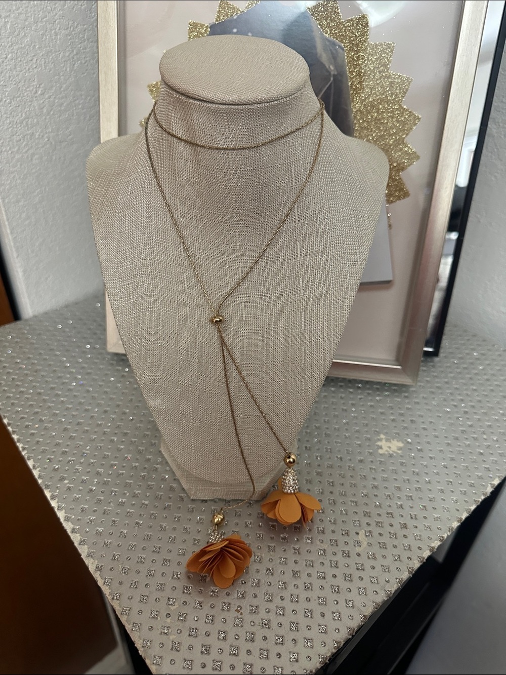 INC from Macys Yellow and Gold 37” Lariat Necklace